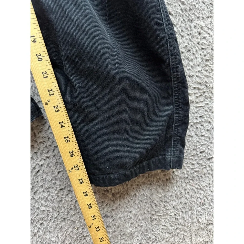 Vintage Polo Ralph Lauren Corduroy Wide Leg Cargo Pants Black Women's Size 16‎